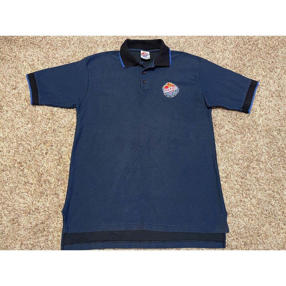 Vintage NFL Pro Bowl Hawaii 2000 Polo Shirt Black Blue Embroider Logo Size L